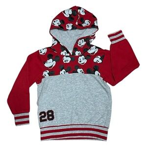 Disney Red and Gray Mickey Mouse Sweatshirt